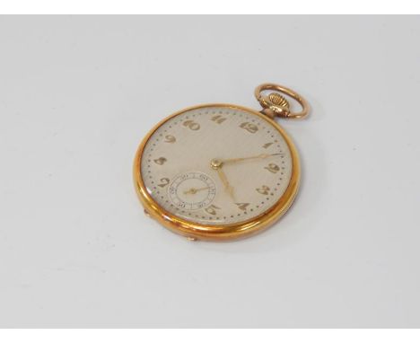 A gentleman's gold pocket watch by Ernest Borel & Co, with 16 jewel movement, in a two tone 9ct gold case, with gilt Arabic n