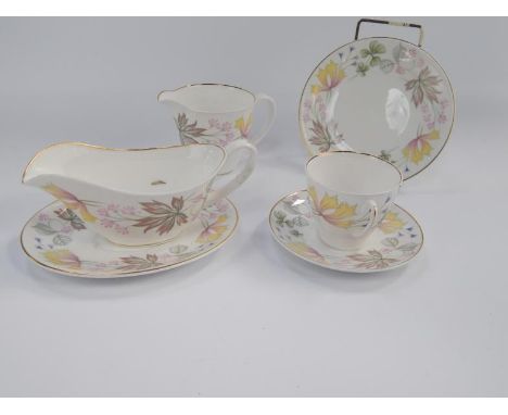 A Shelley Columbine pattern part dinner and tea service, (36).
