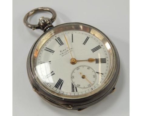 A Kay's Triumph gentleman's silver cased pocket watch, with white enamelled dial and Roman numerals and with subsidiary secon