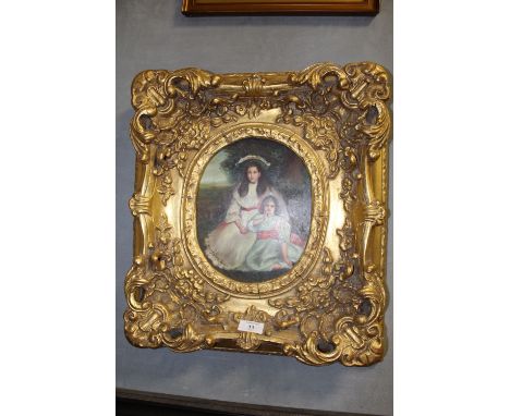 A VINTAGE GILT FRAMED OIL PAINTING DEPICTING TWO GIRLS SIGNED WILLIAM GEORGE HOWARTH 
