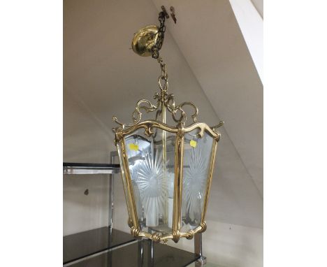 A MODERN GEORGIAN STYLE HANGING LANTERN