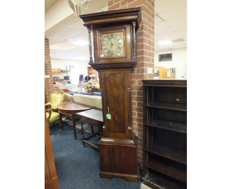 TOBIAS GILKS - CHIPPING NORTON - AN OAK CASED 19TH CENTURY LONGCASE CLOCK WITH 30 HOUR MOVEMENT