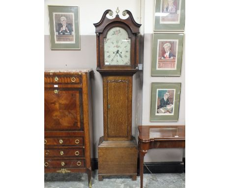 A LONGCASE CLOCK, CONVERTED TO ELECTRIC