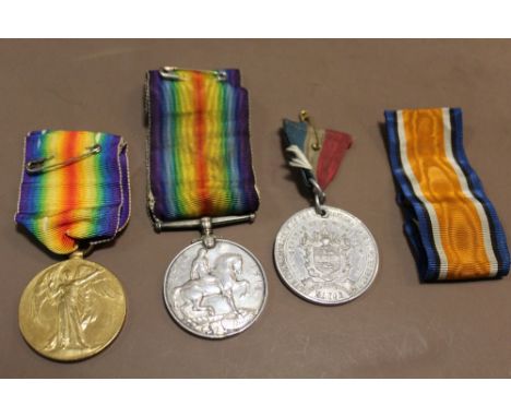 TWO WWI MEDALS AWARDED TO 42590 PRIVATE ARTHUR ROGER R SECKER PLUS ANOTHER (3)