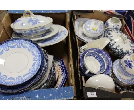 TWO TRAYS OF CERAMICS TO INCLUDE A ROYAL WORCESTER, SERVING PLATER, DISHES ETC