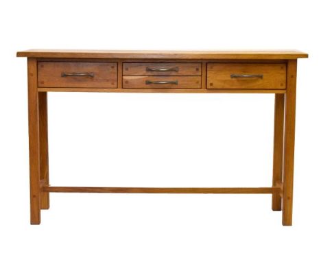 Laura Ashley oak Milton console table fitted three drawers to the frieze  