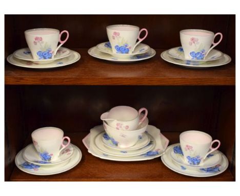 Shelley tea service decorated with the Polyanthus pattern  