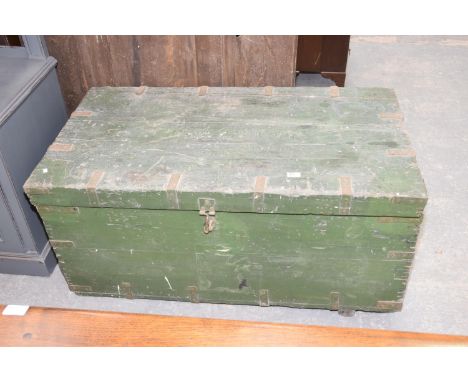 A Tin lined and painted trunk. 