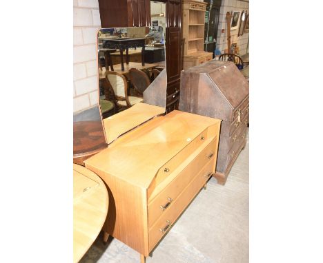 A 1950s / 1960s light oak retro dressing table. 