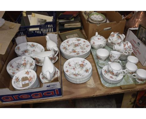 An extensive Wedgwood Phillipa dinner service to include three sauce boats, dessert bowls, breakfast bowls, dinner and side p