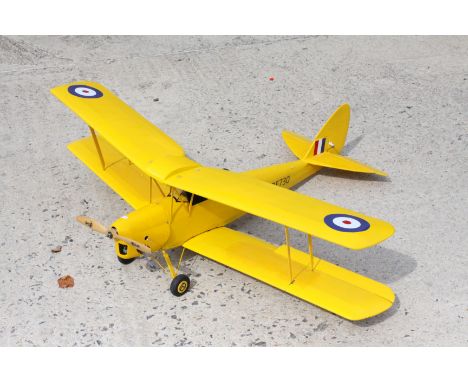Vernon 50" Radio Control Petrol Engine  de Havilland 82A Tiger Moth Bi-Plane with Pilot, Scratch Built, with instruction leaf