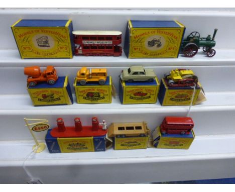 Seven boxed Matchbox Lesney 75 series and Models of Yesteryear diecast models to include 30, 5, 28, 26, 18, 16, MOY 3 & 1 plu