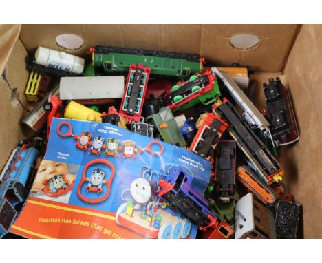Thomas The Tank Engine, a box of loose playworn diecast and plastic models, together with a further box of playworn diecast, 