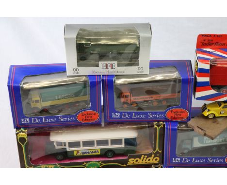 Approx 22 boxed die cast commercial vehicles to include Matchbox Superkings K-20, Solido Renualt Bus, Mack R 600 Pompiers, Ex