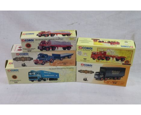 Five boxed Corgi Classics diecast models to include Whiskey x 2 (16001 John Jameson & 26001 Ballantines), British Road Transp