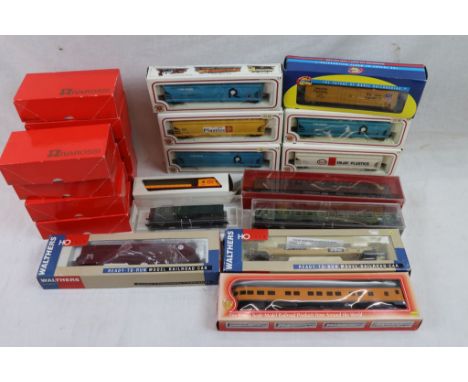 22 Boxed items of HO scale rolling stock to include Rivarossi x 10, Bachmann x 5, Walthers x 2, Fleischmann x 2, Athern x 1, 