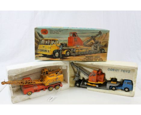 Boxed Corgi 27 Gift Set Machinery Carrier with Bedford tractor unit and Priestman Cub Shovel plus a Dinky Supertoys 20 Ton Lo