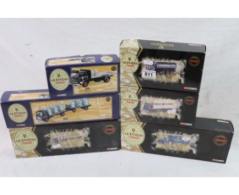 Six boxed ltd edn Corgi 1:50 Guinness diecast models to include 50703, 24901, 23201, 23701, 26701 &amp; 22302) all vg with ce