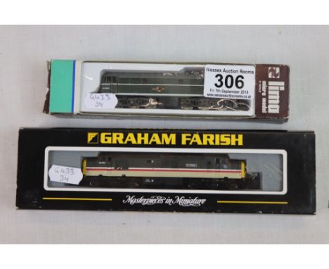 Two boxed N gauge locomotives to include Graham Farish 371160 Class 37/4 Diesel 37431vBullidae Intercity and Lima 214 D5509 B