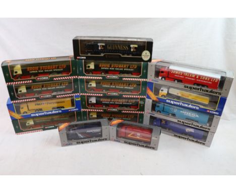 15 boxed Corgi die cast haulage models to include Eddie Stobart 59502 x 2, 59538, 59503, TY86705, TY87001, 59504, Superhauler