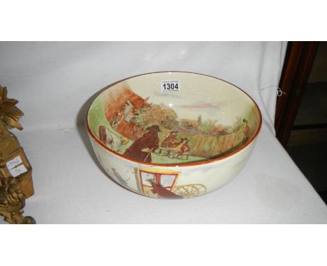 A large Royal Doulton bowl depicting Roger de Coverley playing bowls