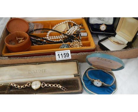A mixed lot of costume jewellery including watches - Accurist, Oris, Rotary