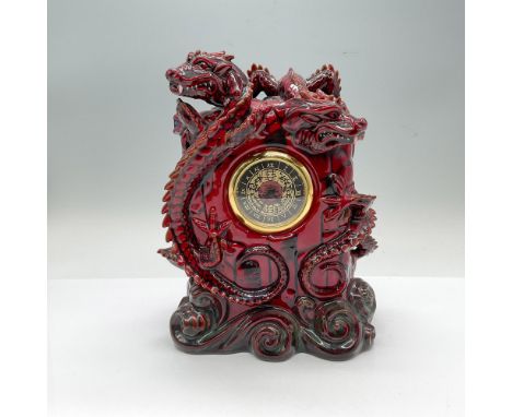 Part of the Royal Doulton Archives Burslem Artware. Limited edition, 46 of 250. A stunning red high fired glazed clock with b