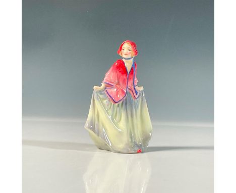 Red bonnet and matching blouse elegantly paired with a yellow and blue skirt. Royal Doulton backstamp. Artist: Leslie Harradi