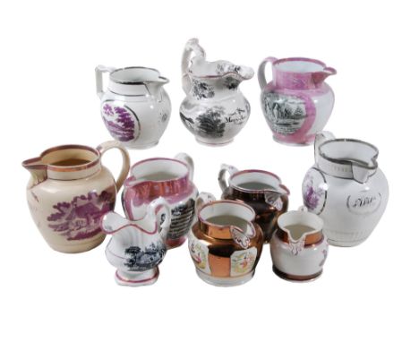 An assortment of British pearlware and pottery jugs , various dates   An assortment of British pearlware and pottery jugs  , 