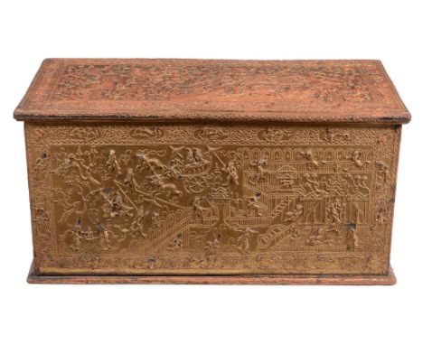 A Burmese giltwood and red lacquer chest , 19th century   A Burmese giltwood and red lacquer chest  , 19th century, for manus