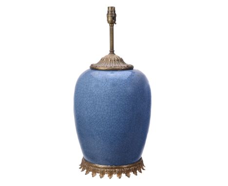 A Chinese blue crackle-glazed vase, late 19th or 20th century   A Chinese blue crackle-glazed vase,   late 19th or 20th centu