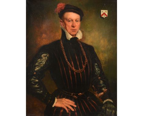 Manner of Anthonis Mor (1517-1576) - Portrait of a gentleman, half-length  Oil on canvas Indistinctly signed    R  . [?]  Fre