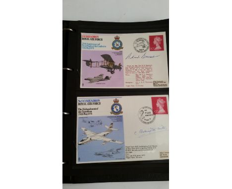 AVIATION, commemorative first day covers, some signed, 82 signatures total, inc. R Hollingworth, T E Guttery, O Philpot, P Go
