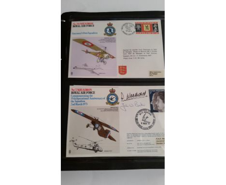 AVIATION, commemorative first day covers, some signed, 42 signatures total, inc. J Baker, P Woodward, W McEachern, C McNae,  