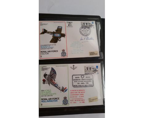 AVIATION, commemorative first day covers, few signed, 12 signatures total, inc. R N Swan, H J Wilson, Clarke etc., in RAF alb