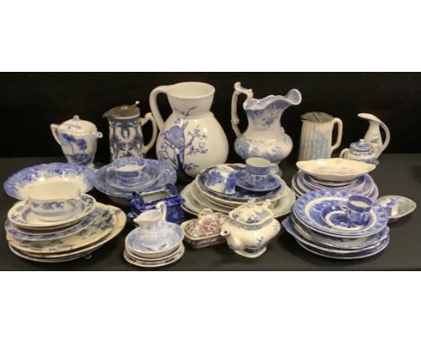 Copeland Spode Italian Pattern - pair of large bowls, plates, tea cup, etc;  old willow pattern; Maling; Cauldon; late 19th a