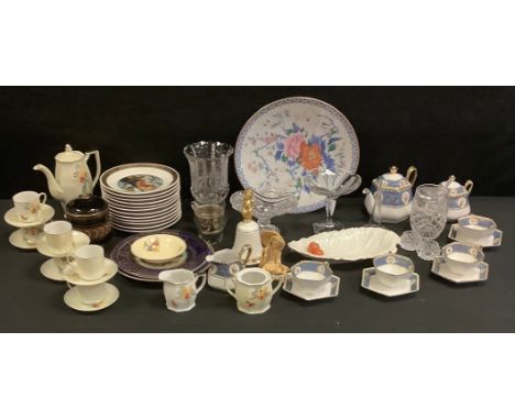 A Noritake tea service;  a Japanese charger;  Copenhagen The Hans Christian Andersen Collectors plates;  Royal Doulton Glory 