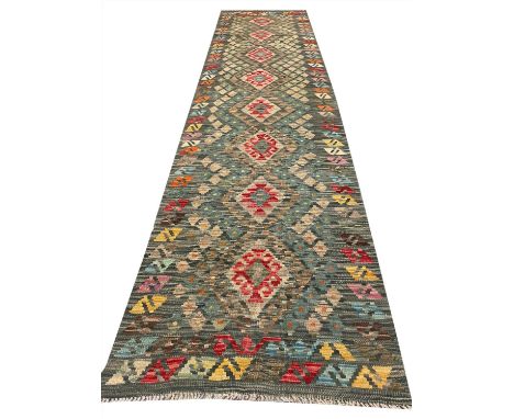 CONTEMPORARY ANATOLIAN KILIM RUNNER, 306cm x 78cm. 
