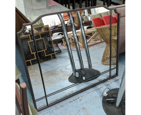 ARCHITECTURAL WALL MIRROR, 105cm x 87cm, aged metal frame. 