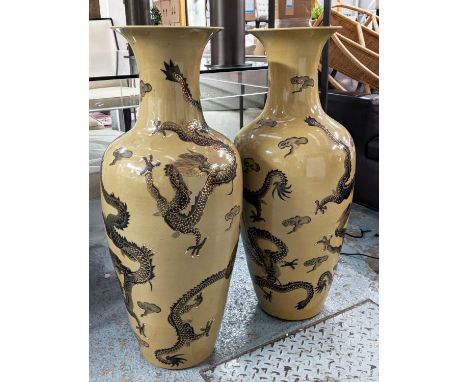 FLOOR VASES, a pair, Chinese export style, glazed ceramic, 189cm H. (2) 