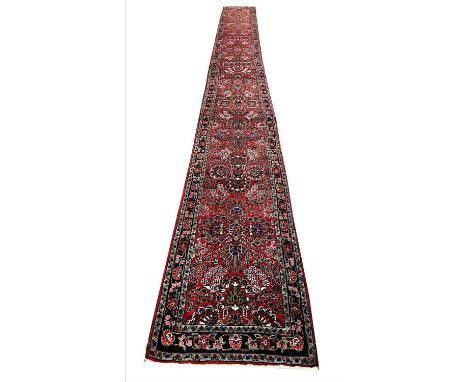 PERSIAN SAROUK LONG RUNNER, 842cm x 80cm. 