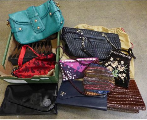 A Jaeger handbag, Jane Shilton and a collection of vintage bags