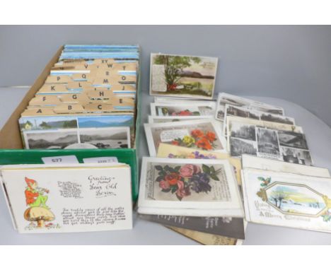 Postcards; vintage and mid-century, UK and abroad, approximately 500