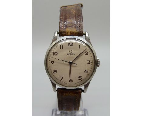 A vintage Omega wristwatch, 1950's, 37mm case
