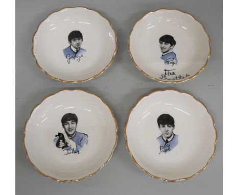 The Beatles, four Washington Pottery candy dishes