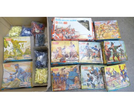 A collection of various incomplete Airfix HO-OO scale figures 