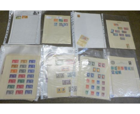 A collection of stamp album pages, British Commonwealth and foreign