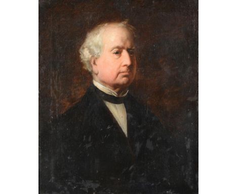 Attributed to Richard Waller (1811-1882) Portrait of Benjamin Webster Oil on canvas, 74cm by 61cm  Possibly a portrait of the