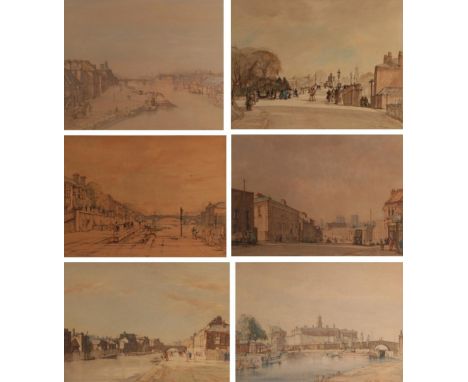 William Patrick Hall (1906-1992) ''The Foss Basin, Castle Mills Bridge, Summer'' Signed and dated 1944, watercolour, together