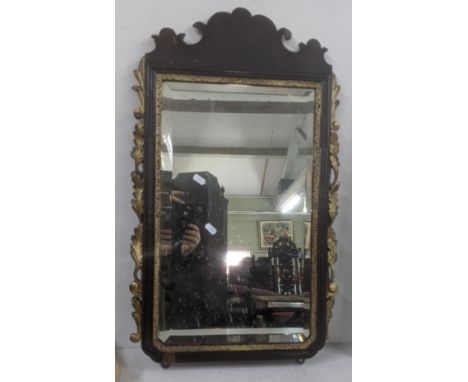 An Edwardian Chippendale style wall hanging mirror with gilt floral borders 71 cm H x 43 cm W Location:  RWFIf there is no co